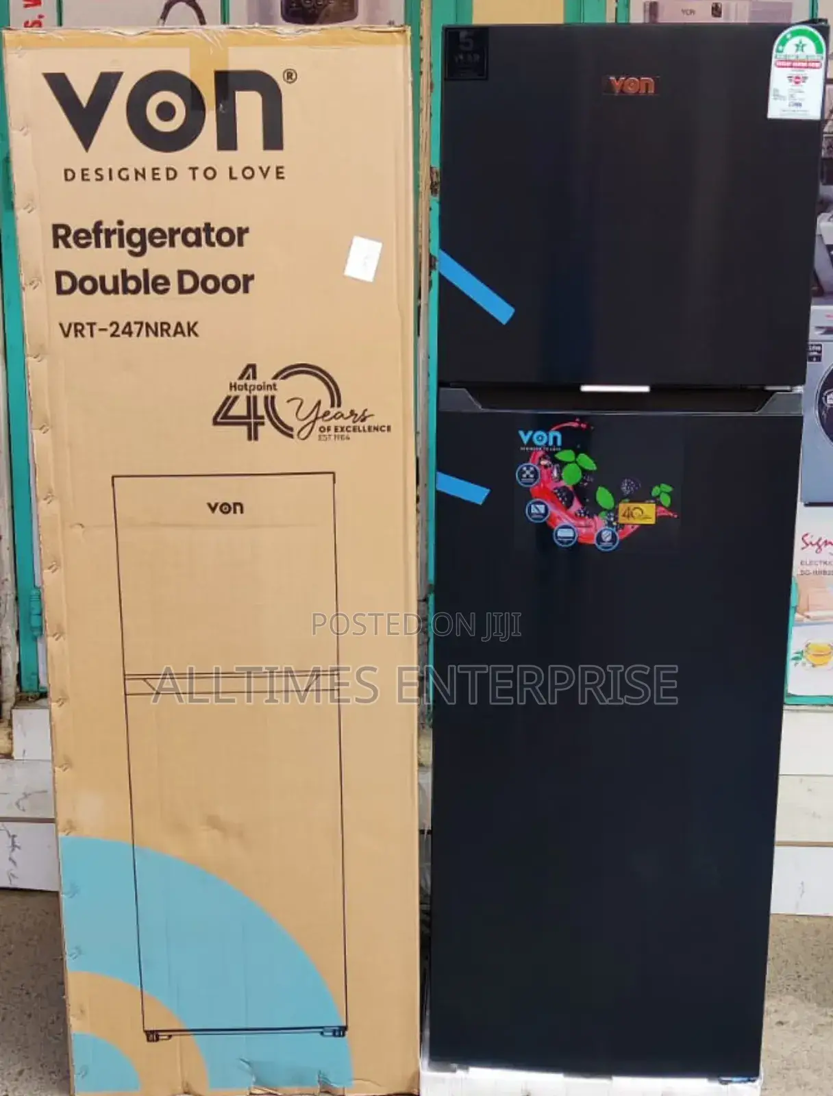 Von 247litres Double Door Fridge No Frost