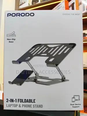 This Is a Porodo 2-in-1 Foldable Laptop Phone Stand.