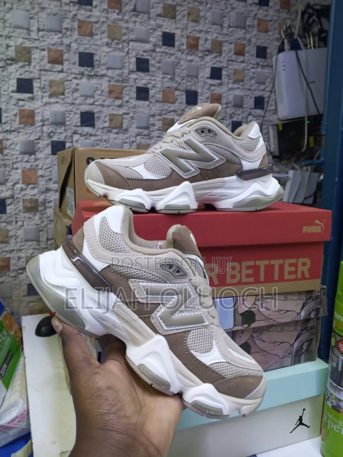 New Balance 9060 Mushroom Brown Beige Sneakers
