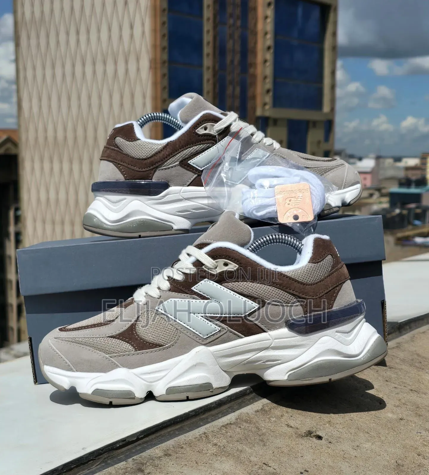 New Balance 9060 Mushroom Brown Beige Sneakers