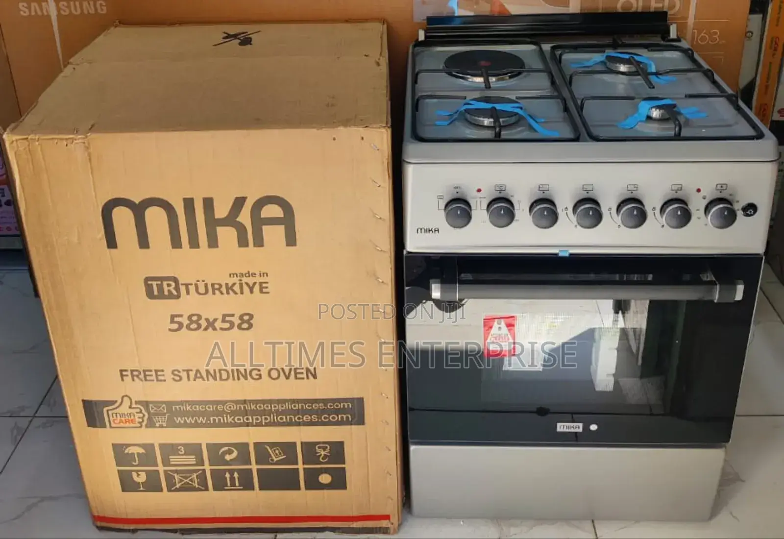 Mika Standing Cooker 3 Gas + 1 Electric* 58x58cm *Mst58u31e3 Slem*