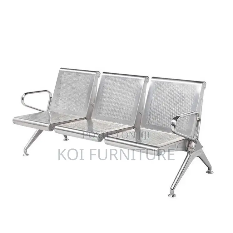 Office Benches; 3 Seaters Stainless Steel Hospital Waiting Room Bench
