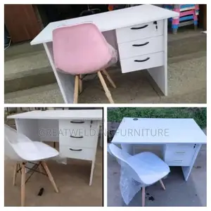 Unique Design Office Desk With Eames Chair With Wooden Legs