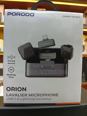 Porodo Bordeaux Orion Lavalier Type-C and Lightning Microphone