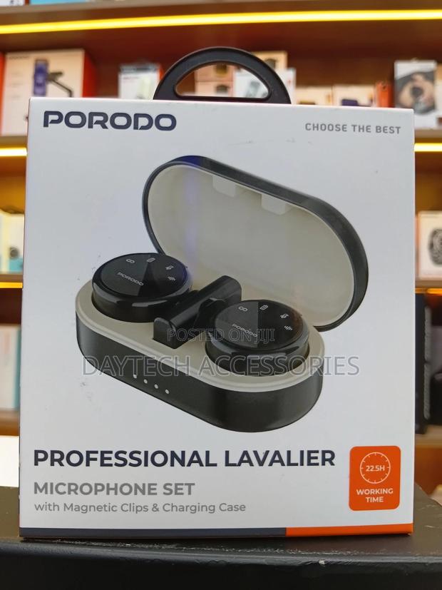 This Is a Porodo Professional Lavalier Microphone Set. - main view