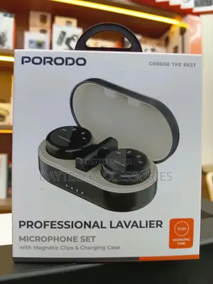 This Is a Porodo Professional Lavalier Microphone Set.