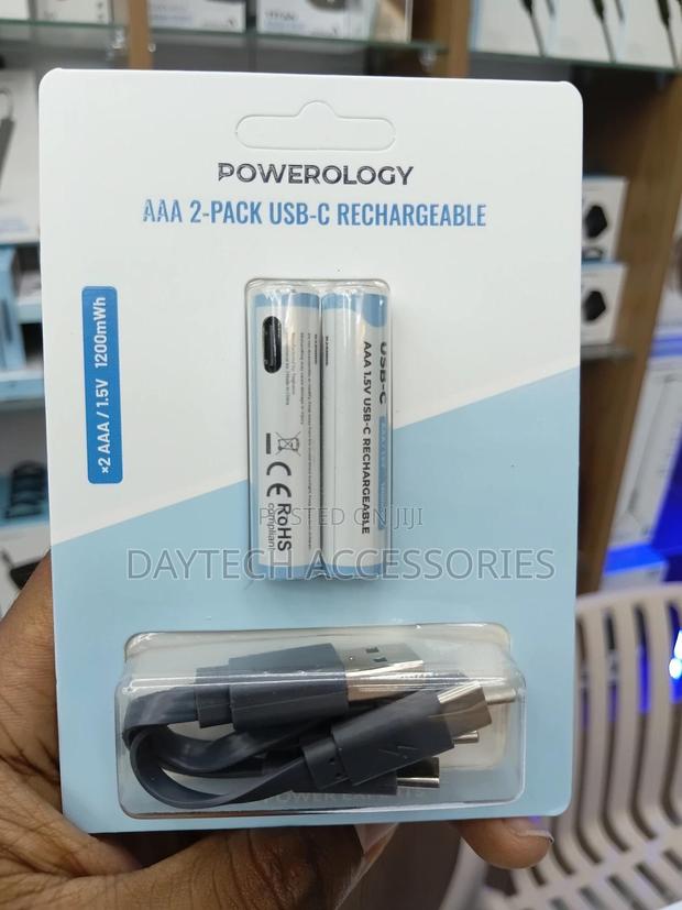 This Is a Powerology Aaa 2-Pack Usb-C Rechargeable Battery Set.