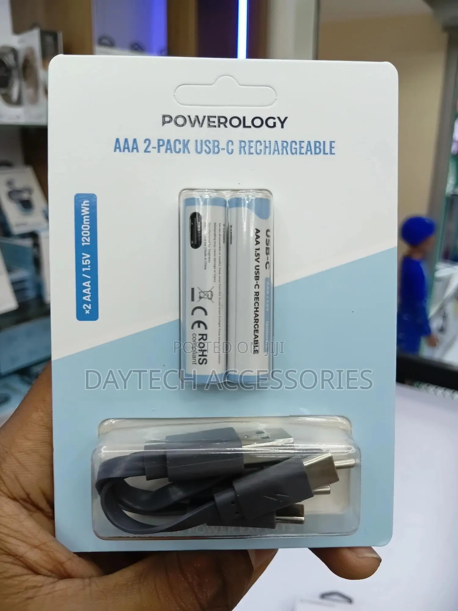 Powerology Battery Usb-C Rechargeable Lithium Aaa (2pc Pack)