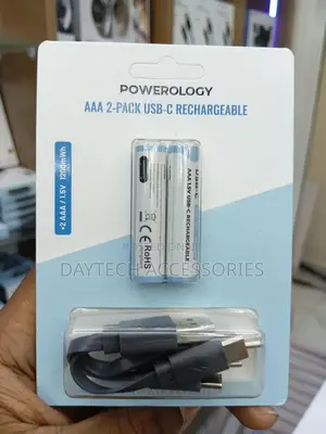 Powerology 1.5v Type-C Rechargeable Lithium-Ion Battery Aaa