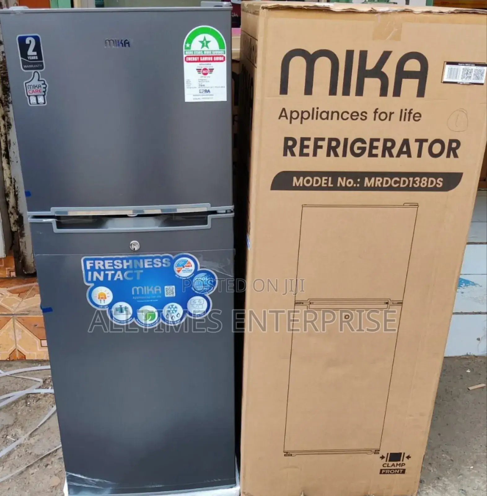 Von 138litres Double Door Fridge Mrdcd138ds