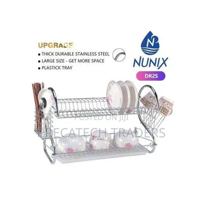 Nunix 2 Tier. Kitchen Stainless Utensils Storage/Dish Rack