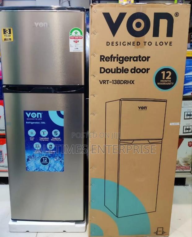 Von 138litres Double Door Fridge 138drhx