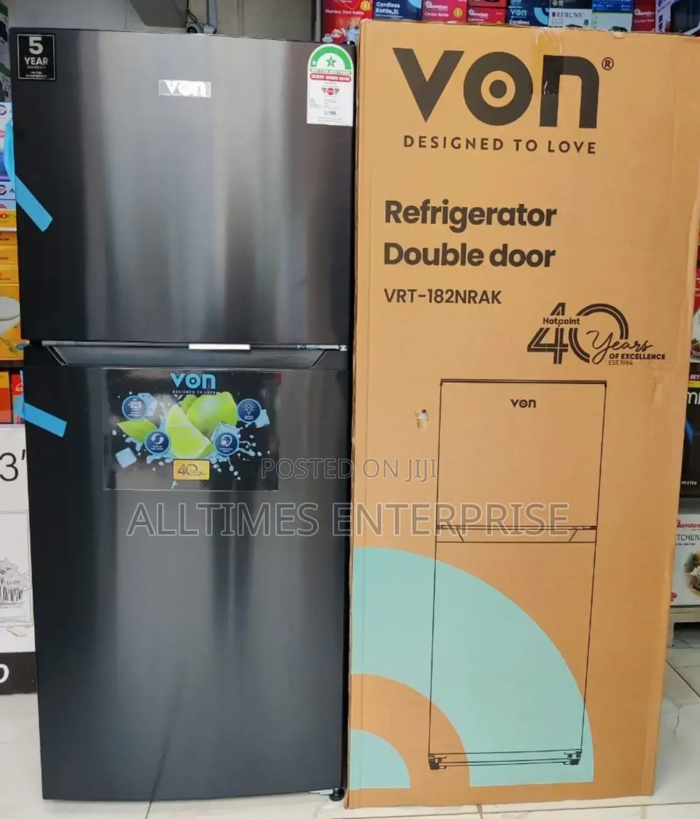 Von Fridge Double Door 181litres No Frost 
