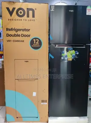 Von Fridge Double Door 334litres No Frost