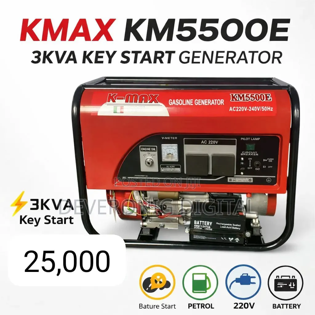 Kmax 3kva Key Start Generator Petrol Driven