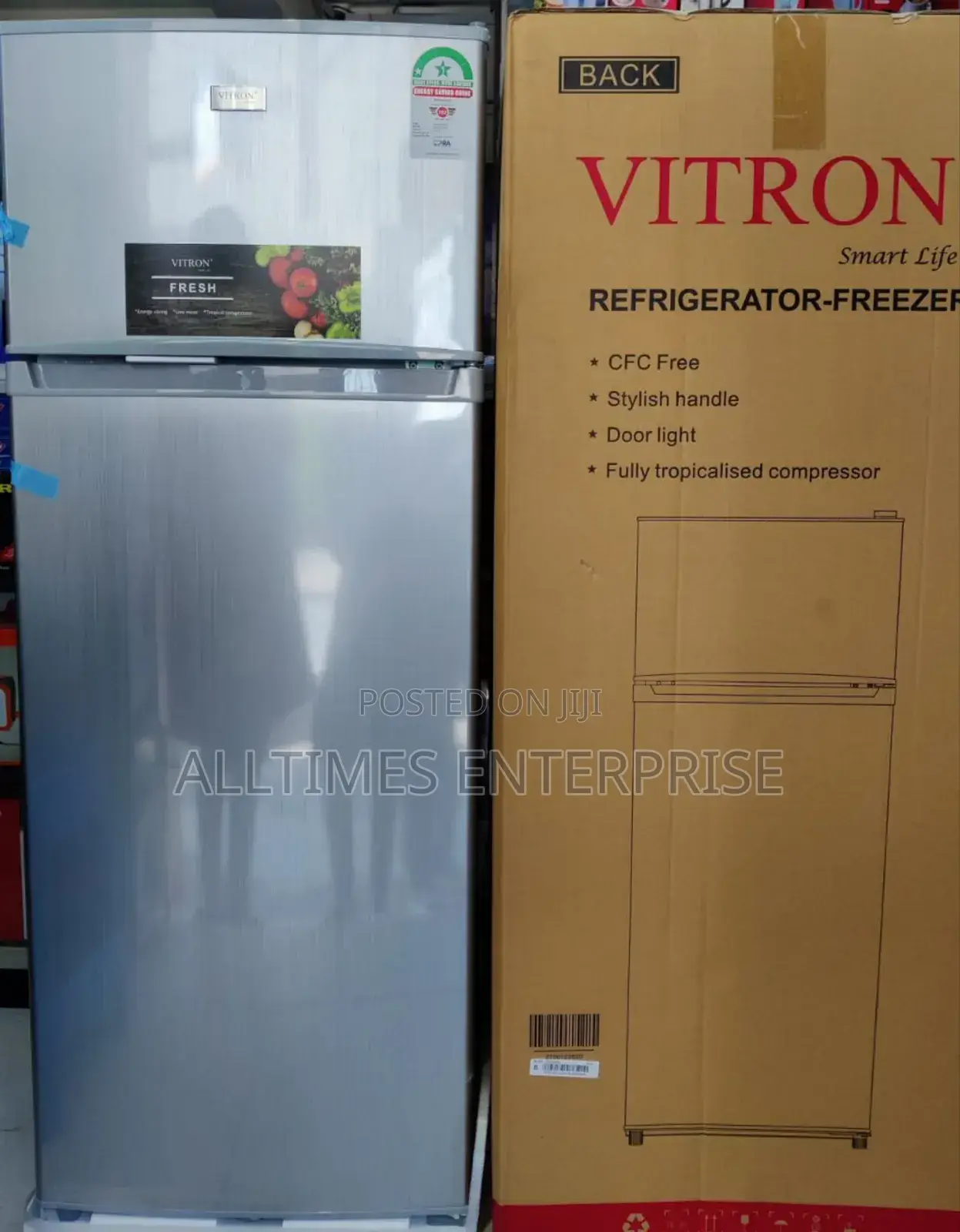 Vitron 208litres Double Door Fridge