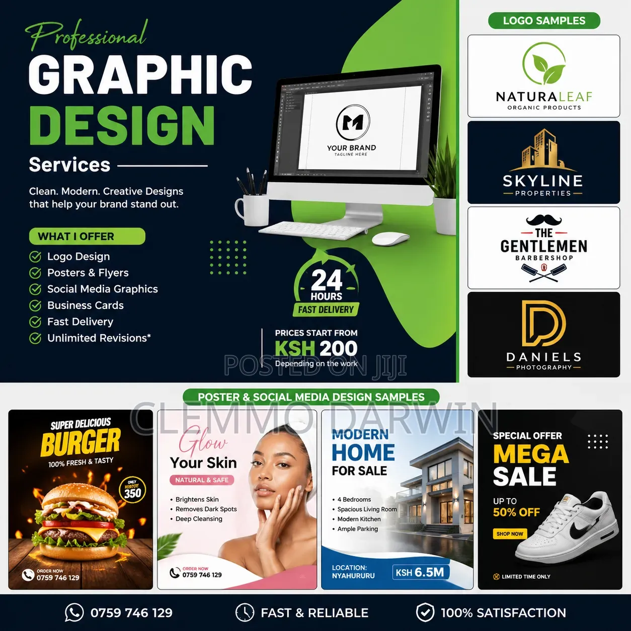 I Will Design Logo, Posters Social Media Graphics Fast (24hrs)
