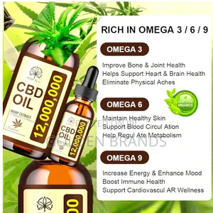 Premium CBD Oil 120,000mg--Hemp Extract (Omega 3, 6 9 Rich) 2 Bottles