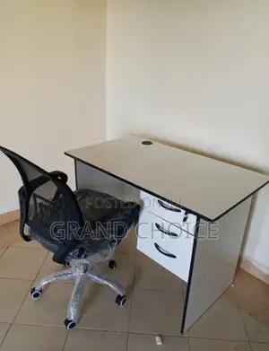 Wooden Office Desk With Swivel Office Chair