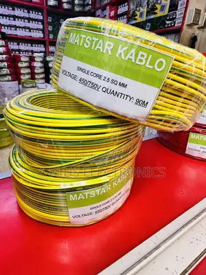 Matstar 2.5mm Green Yellow Single Core Electrical Cable 90m – Durable