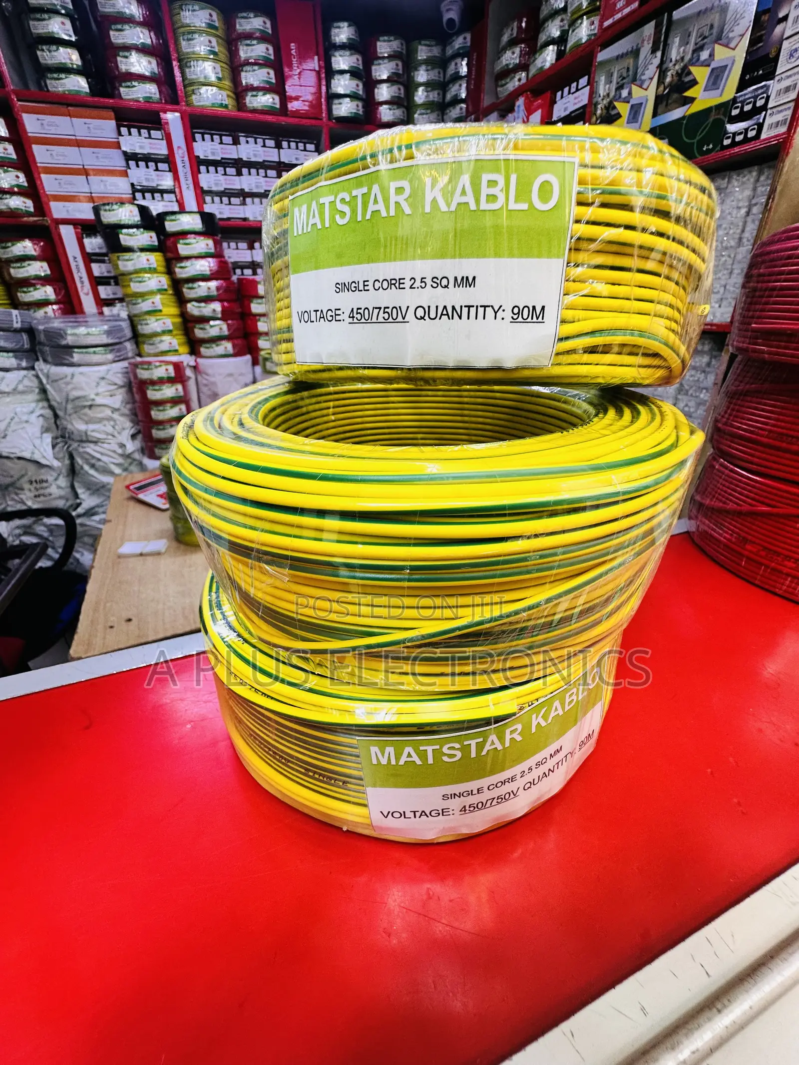 Matstar 2.5mm Green Yellow Single Core Electrical Cable 90m – Reliable