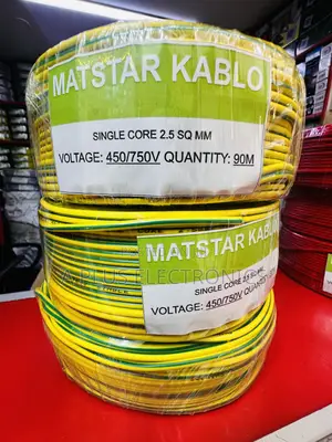 Matstar 2.5mm Green Yellow Single Core Electrical Cable 90m-Heavy Duty