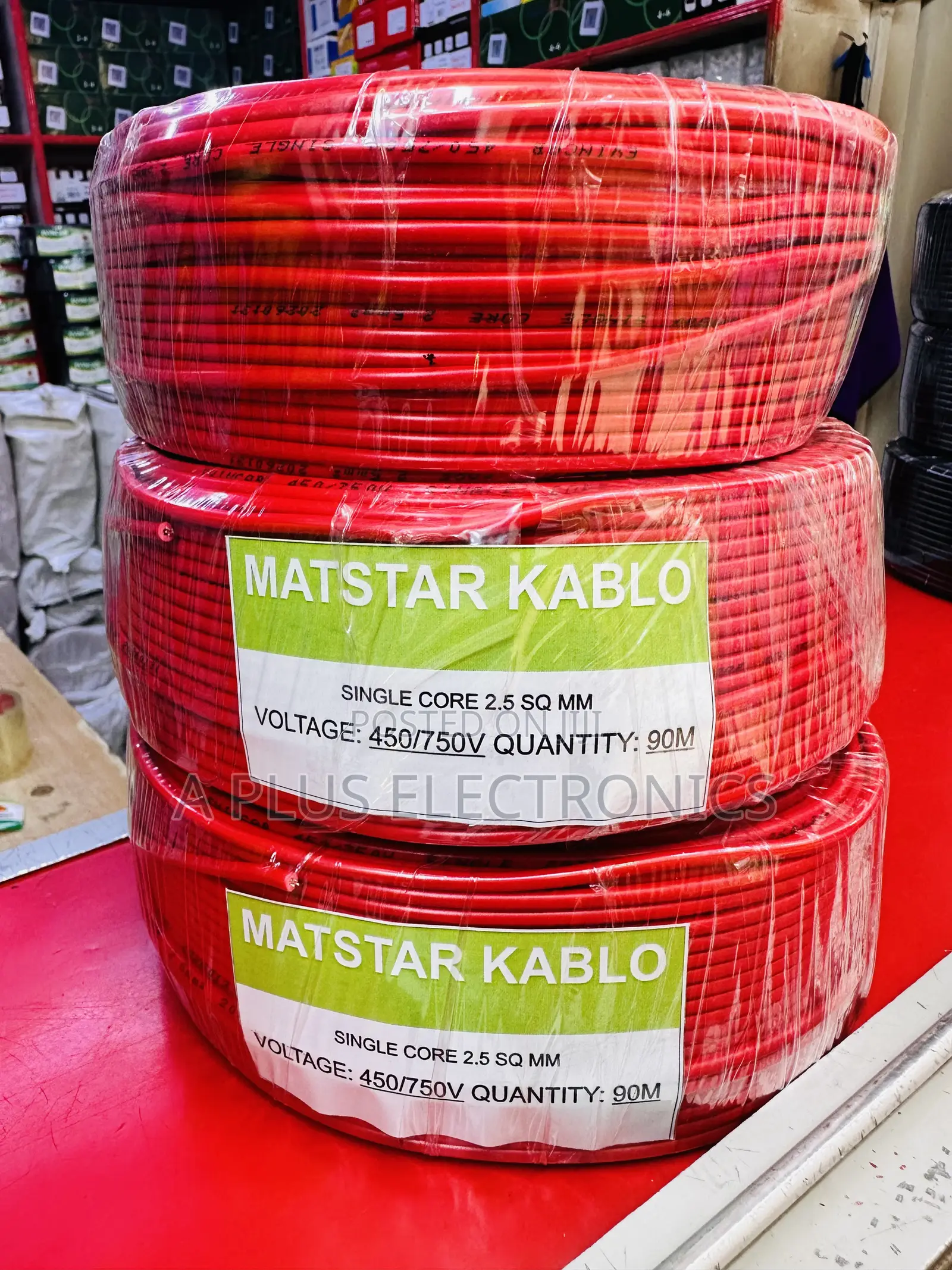 Matstar 2.5mm Single Core Electrical Cable 90m-Red – High Quality