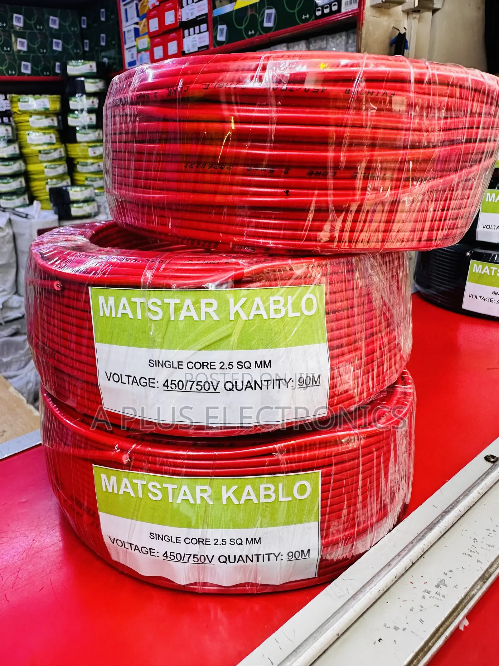 Matstar 2.5mm Single Core Electrical Cable 90m-Red – High Quality