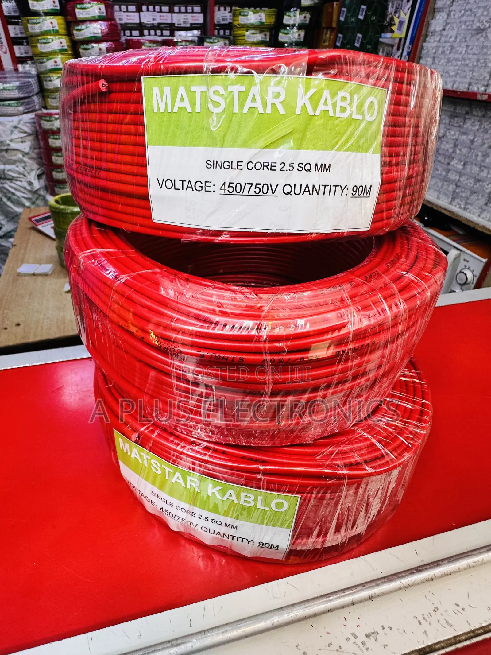 Matstar 2.5mm Single Core Electrical Cable 90m-Red – Strong Insulated
