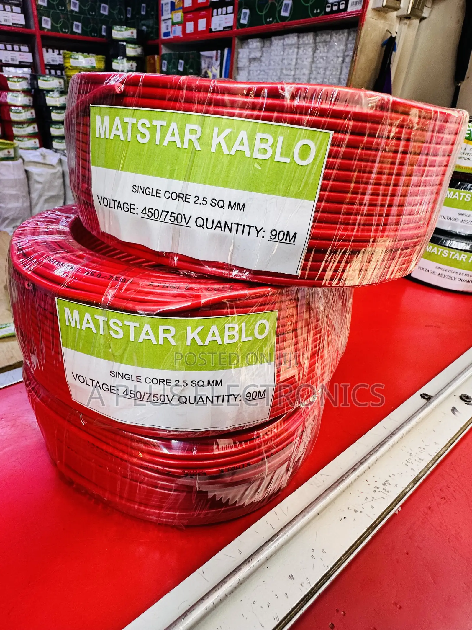 Matstar 2.5mm Single Core Electrical Cable 90m-Red – Premium Grade