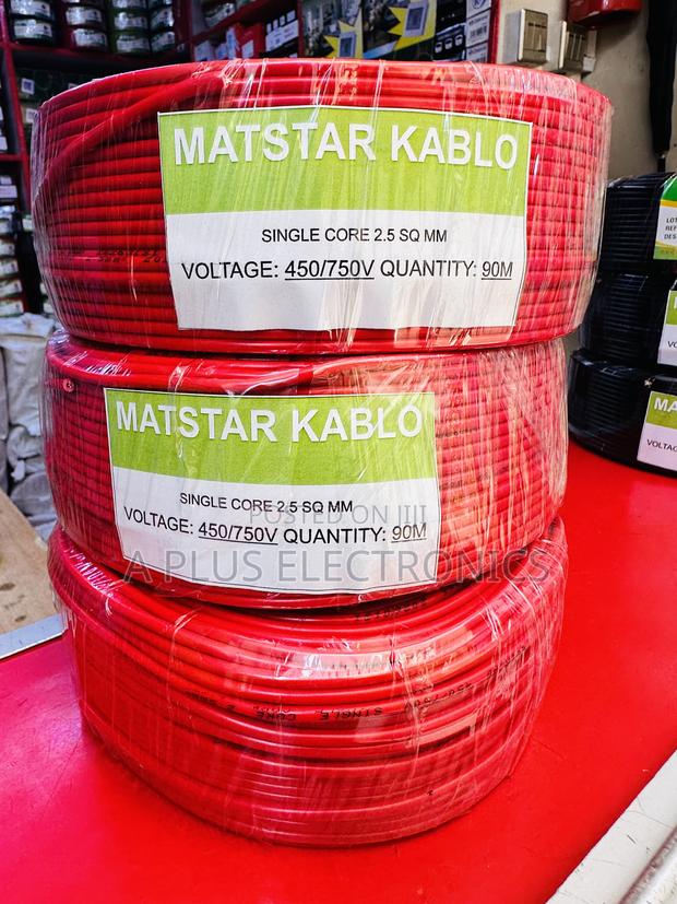 Matstar 2.5mm Single Core Electrical Cable 90m-Red – High Conductivity - thumbnail 2