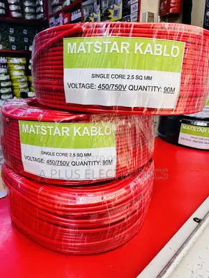 Matstar 2.5mm Single Core Electrical Cable 90m-Red – High Conductivity