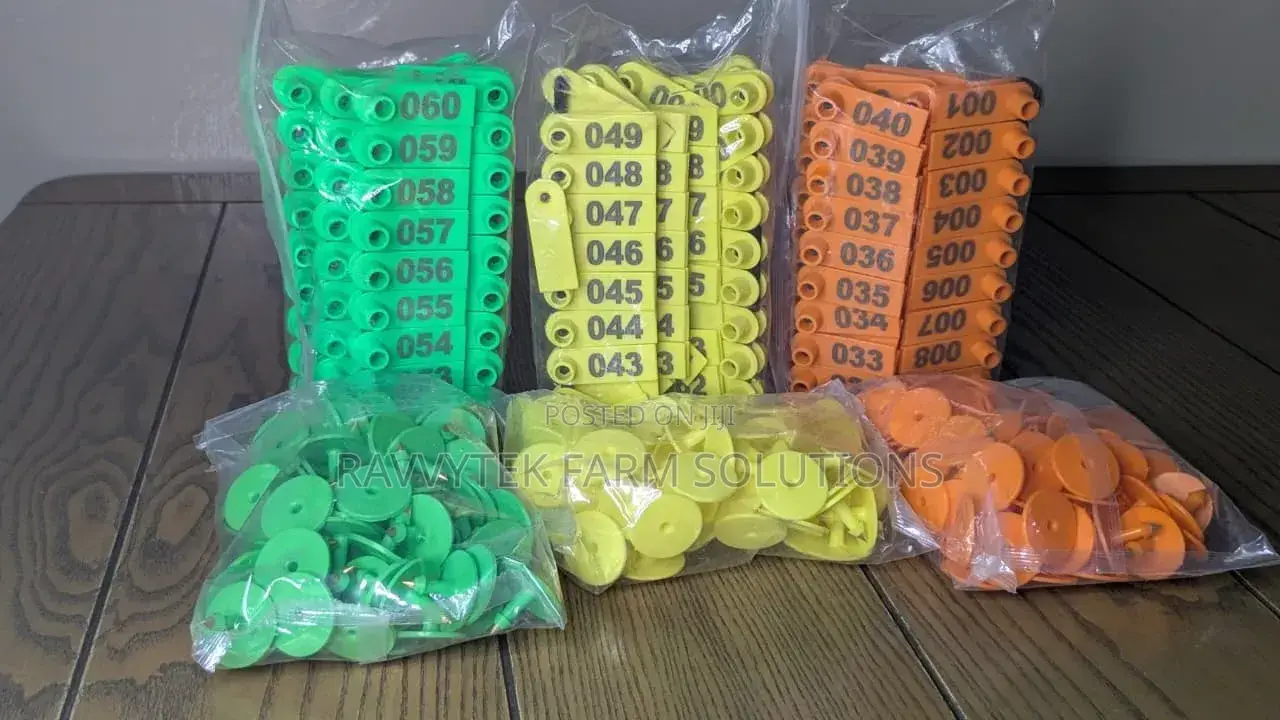 Slim Ear Tags for Goats/Sheep/Rabbit. Pack of 100 Numbered Tags
