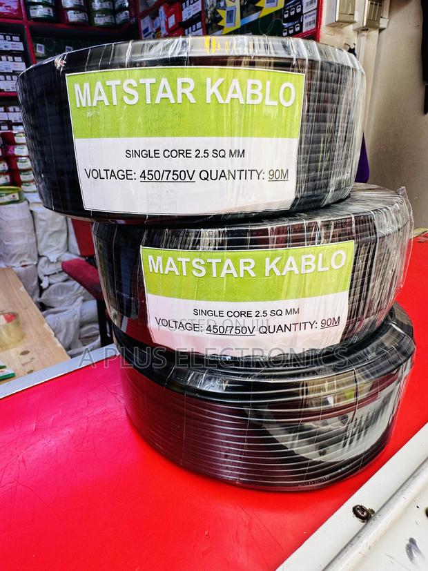Matstar 2.5mm Single Core Electrical Cable 90m Black – Power Cable