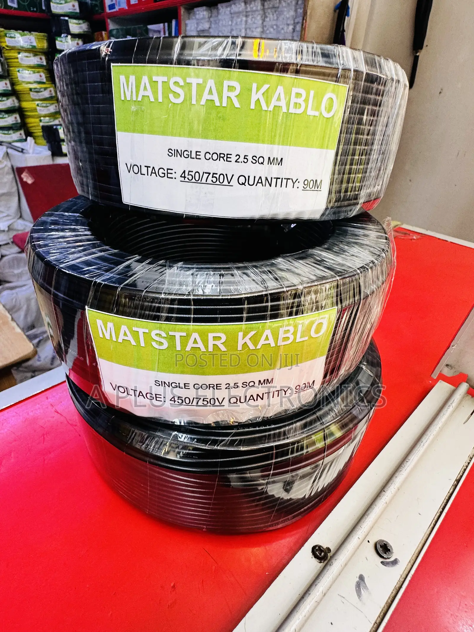 Matstar 2.5mm Single Core Electrical Cable 90m Black – Power Cable