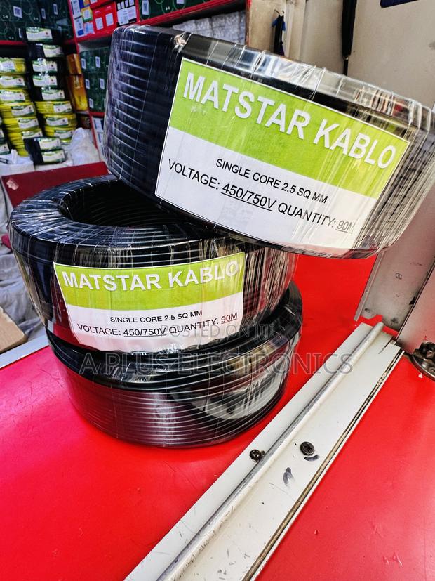 Matstar 2.5mm Single Core Electrical Cable 90m Black – Ideal Use