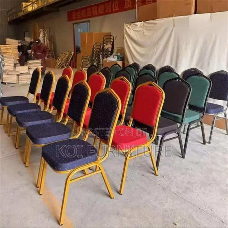 Office Chair : Red and Gold Stackable Banquet Chair,