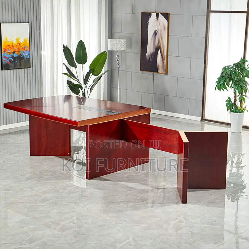 Office Table : 2.4m Mahogany Executive Boardroom Table,