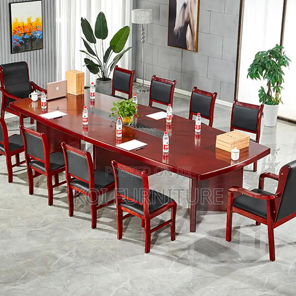 Office Table : 2.4m Mahogany Executive Boardroom Table,