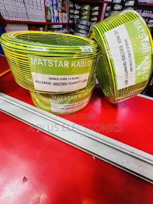 Matstar 1.5mm Single Core Electrical Cable 90m Black Green Yellow-High