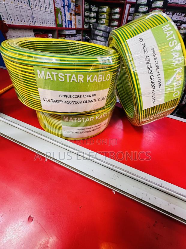 Matstar 1.5mm Single Core Electrical Cable 90m Black Green Yellow-High - thumbnail 2