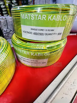 Matstar 1.5mm Single Core Electrical Cable 90m Black Green Yellow-Safe