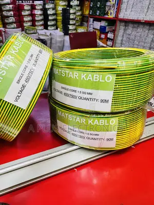Matstar 1.5mm Single Core Electrical Cable 90m Black Green Yellow-Duty