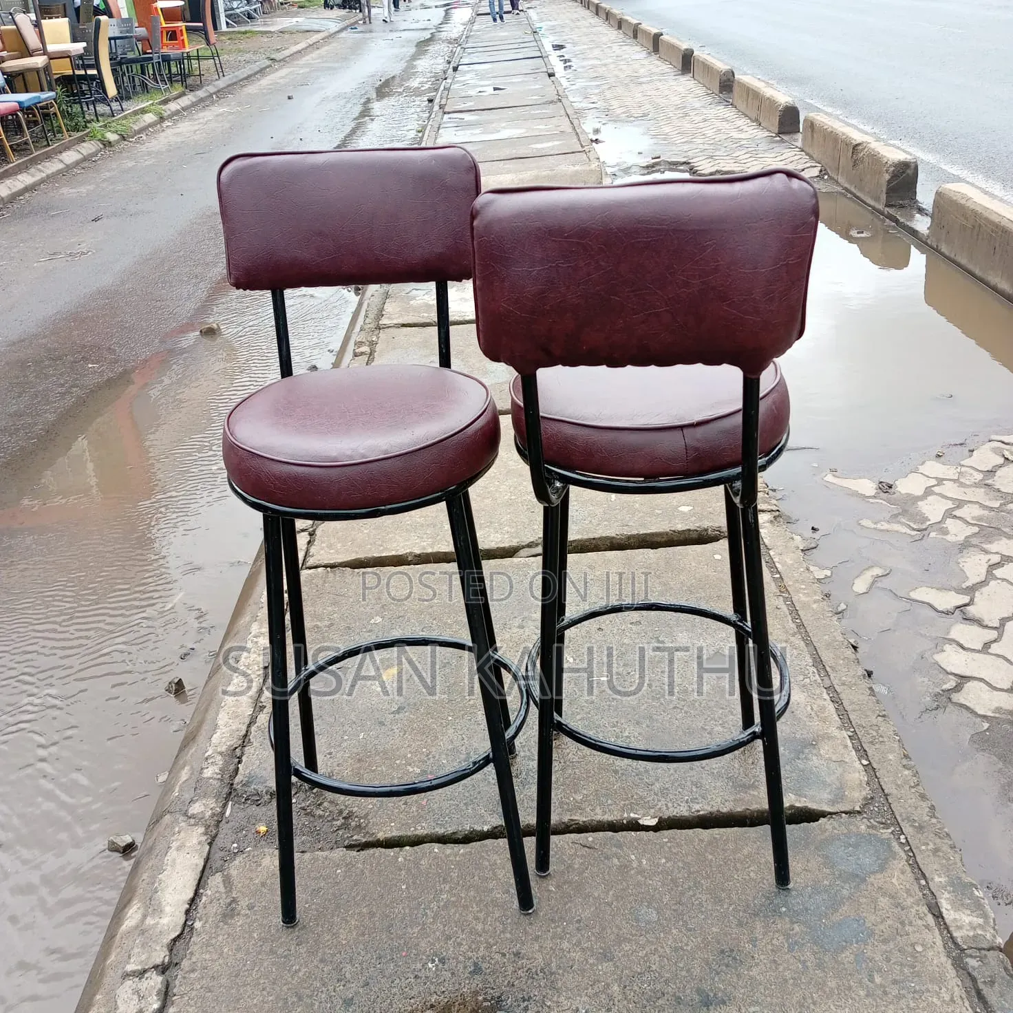 Maroon Chic High Stools