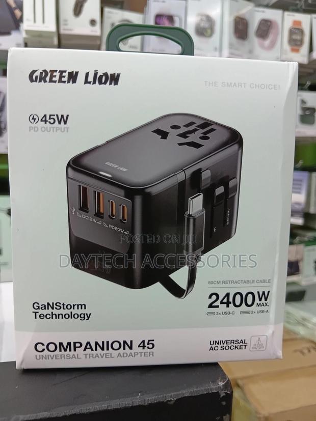 Green Lion Companion 45 Universal Travel Adapter - Black