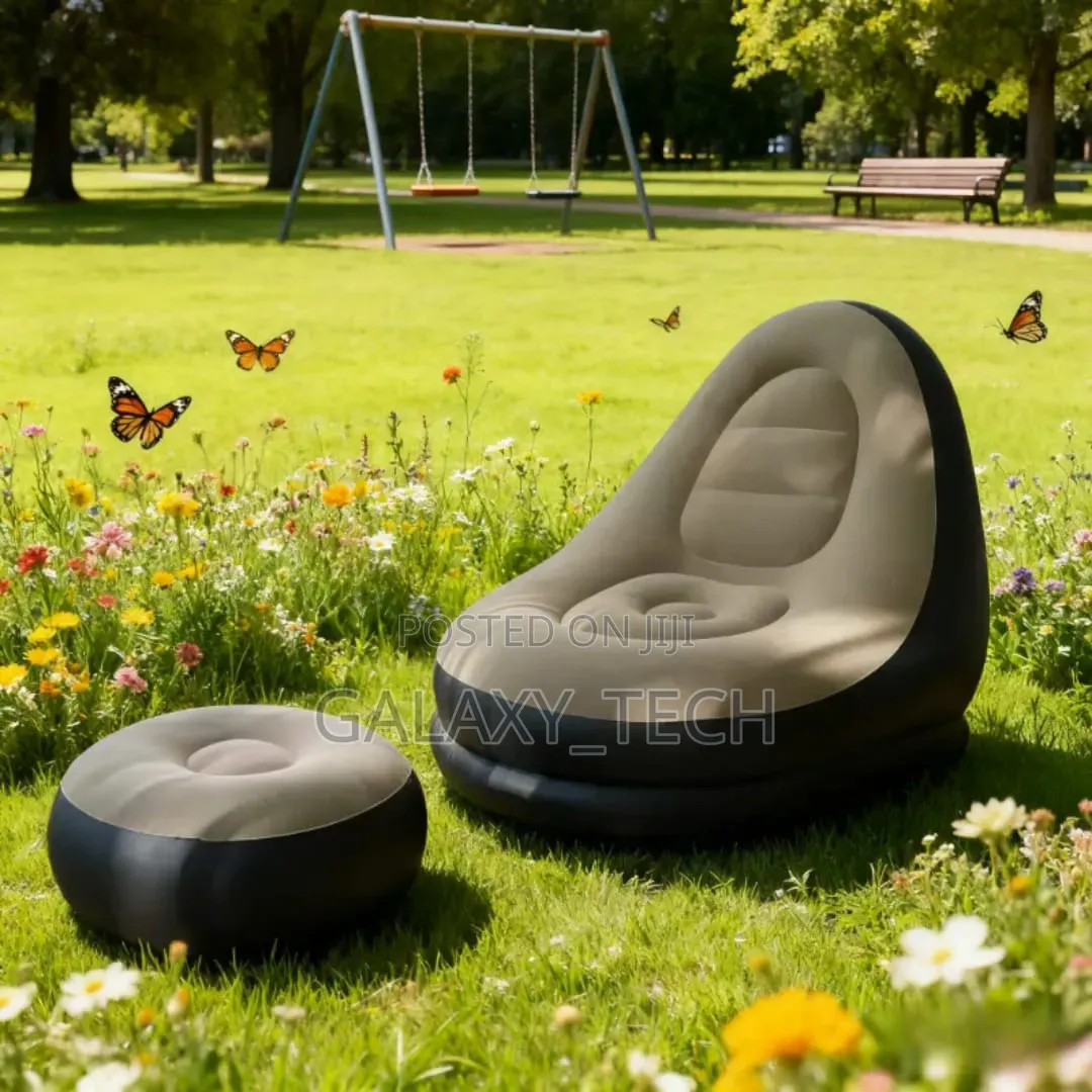 Deluxe Inflatable Seat / Inflatable Seat With Foot Rest Free Pump
