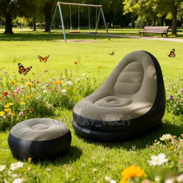 Deluxe Inflatable Seat / Inflatable Seat With Foot Rest Free Pump