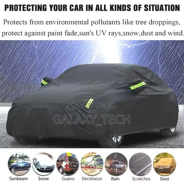 Black Car Cover With Fleece on the Inside Has Reflector