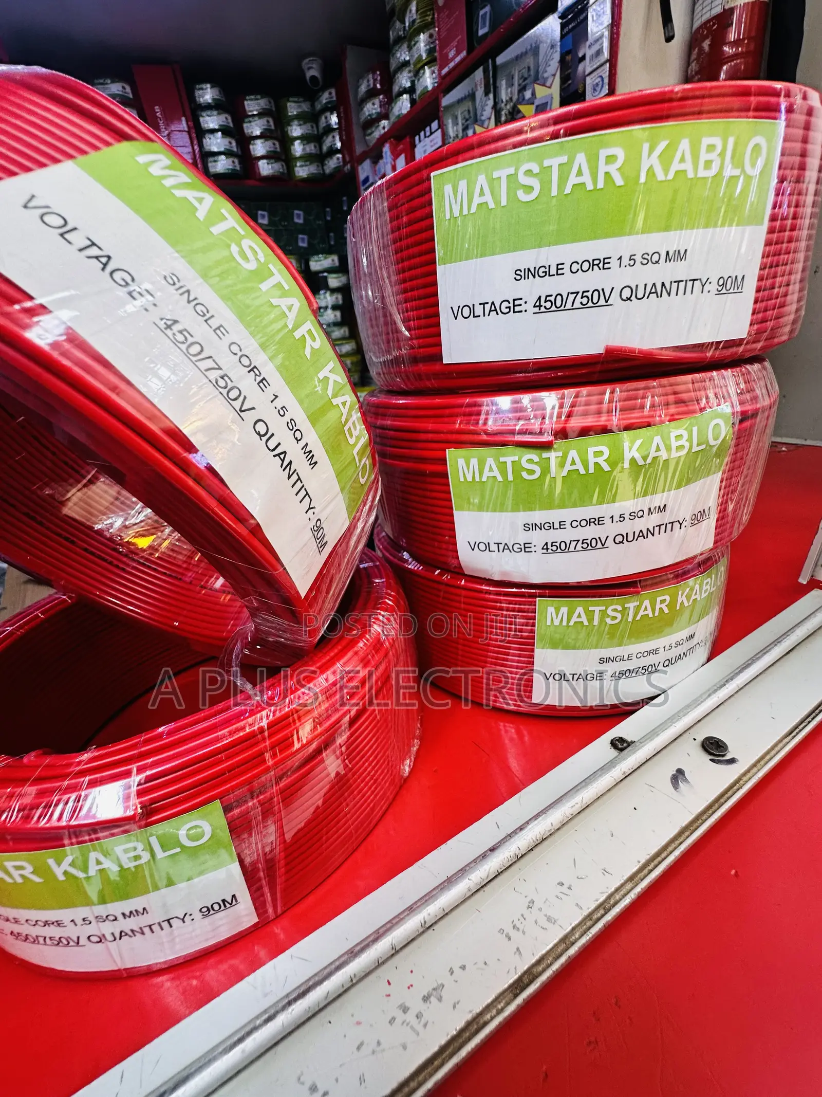 Matstar 1.5mm Single Core Electrical Cable 90m Red – Heat Resistant