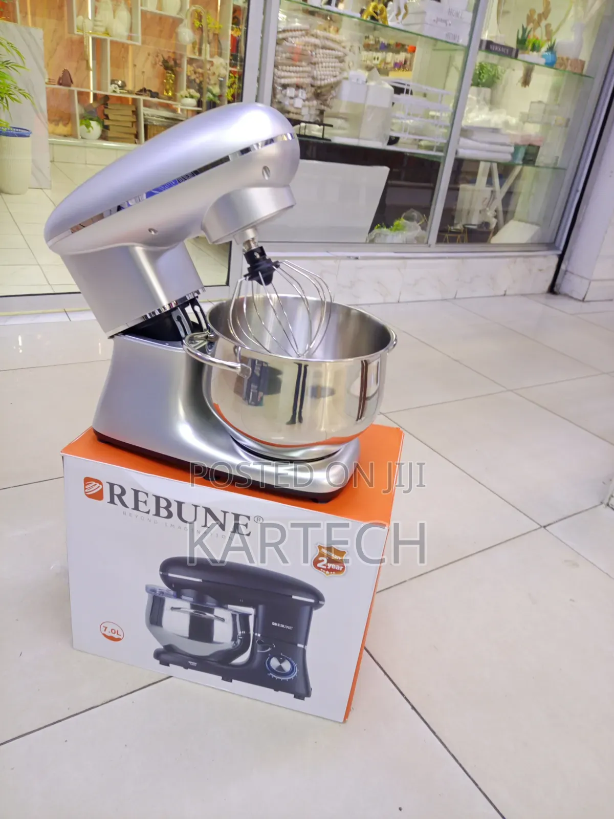 Rebune Electric Stand Mixer 7l With Stainless Steel Bowl